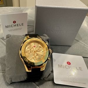 Michele Gold and Black Women's Watch
